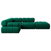 ECKSOFA modulares Sofa Felto-L1 - 285x190x70 cm Dunkelgrün Velours - Dunkelgrün, Holzwerkstoff/Textil (285/190cm) - ALTDECOR