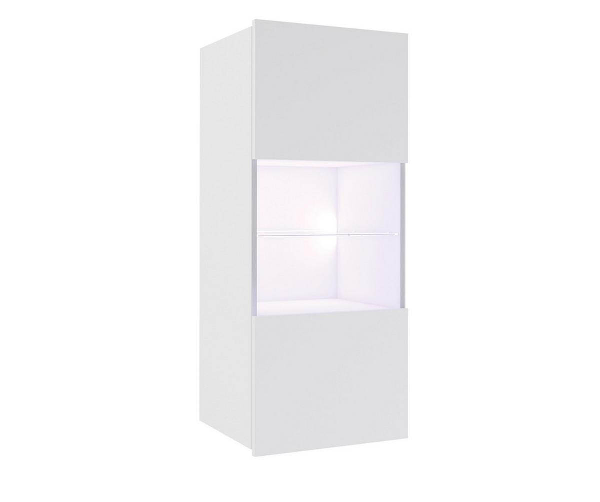 WOHNWAND Kossana 4 Modern Weiß/Goldene Eiche 255/142/43 cm Designmöbel - Hellbraun/Weiß, Holzwerkstoff/Kunststoff (255/142/43cm) - AX Living