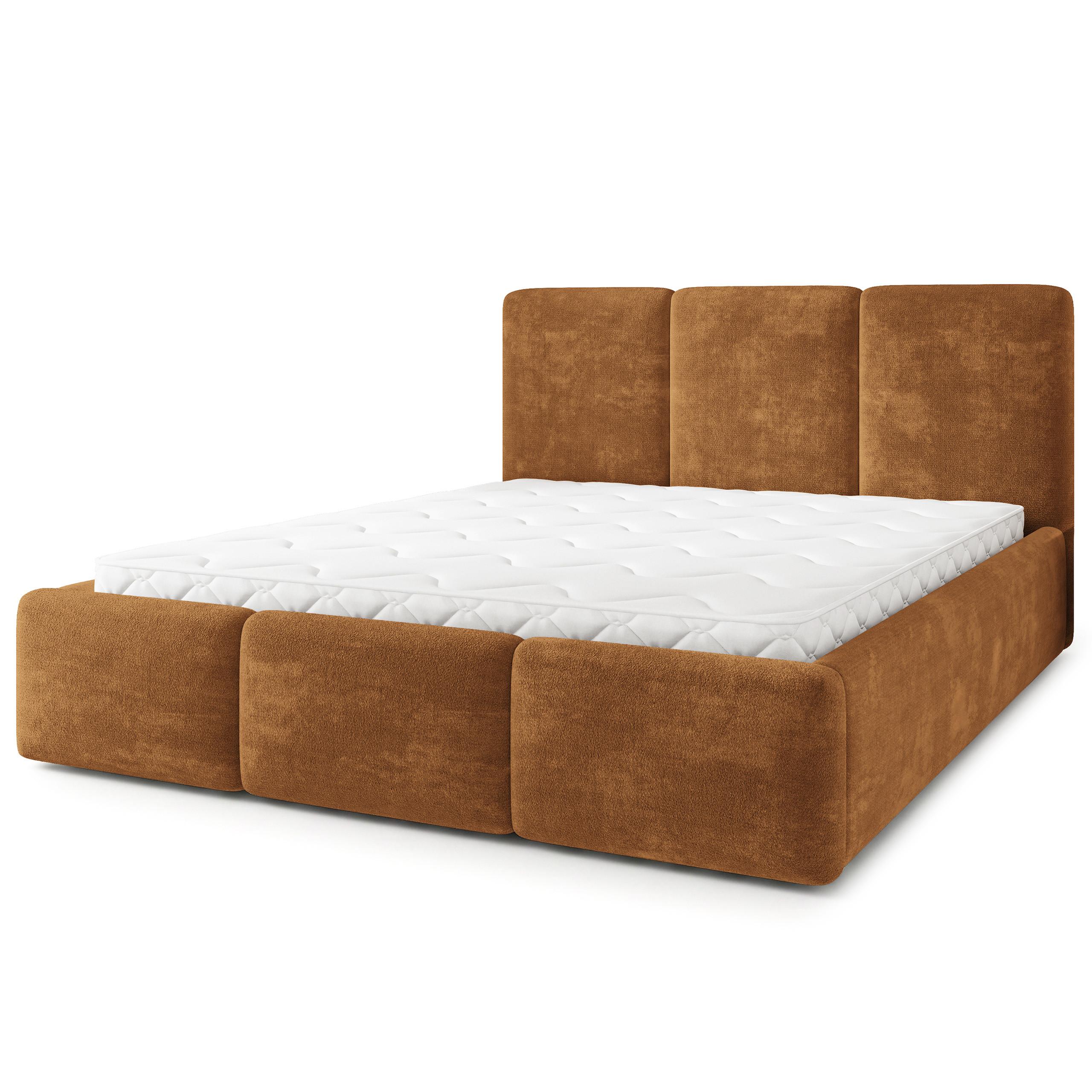 POLSTERBETT MORENA LM 120x200 cm mit Bettkästen - Hellbraun - Hellbraun, Holz (120/200cm) - MASSENO