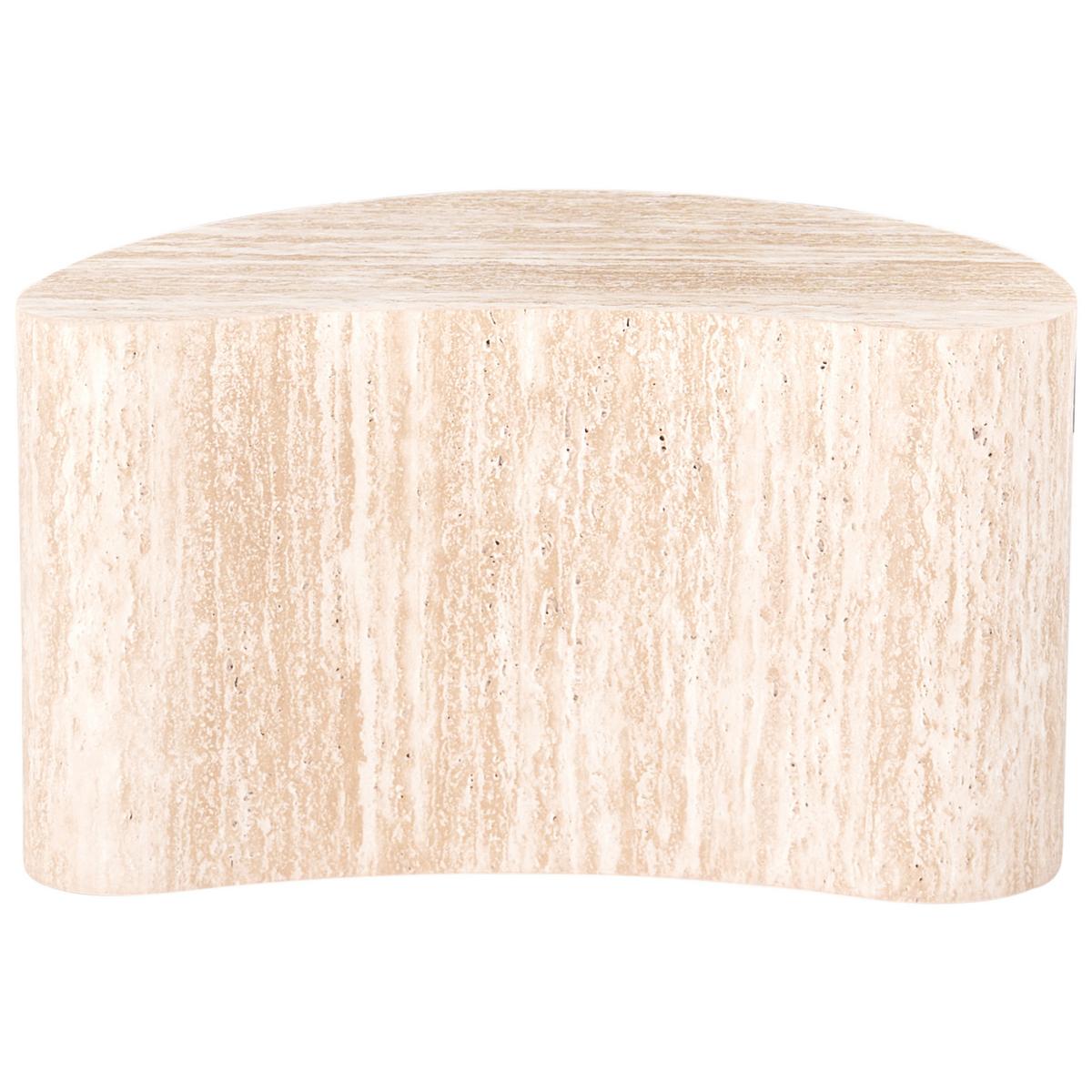 BEISTELLTISCH Travertinoptik Bilpa - Beige, Holzwerkstoff (57/35/33cm) - Beliani