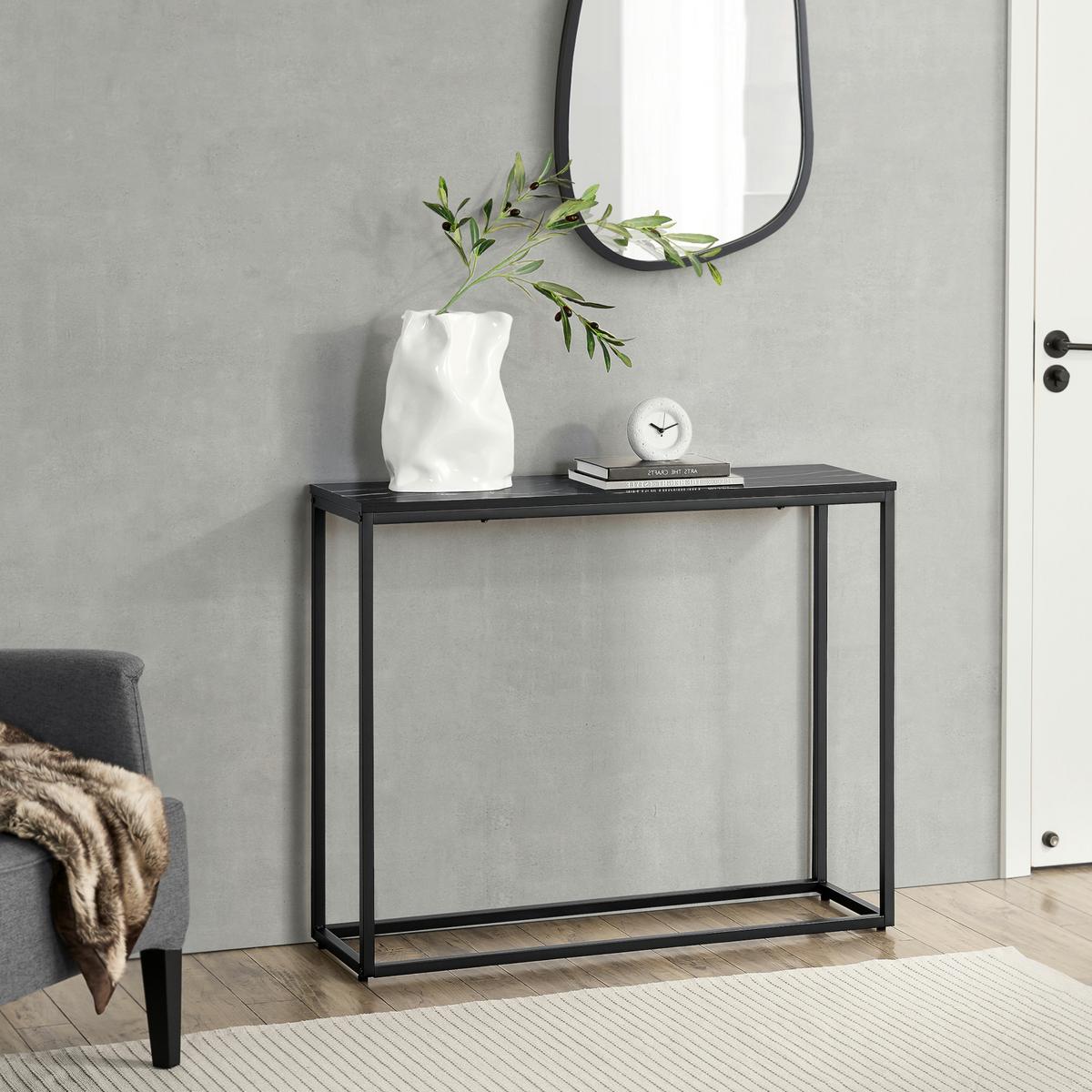 KONSOLENTISCH Kittilä - Schwarz, Metall (30/100/80cm) - [en.casa]