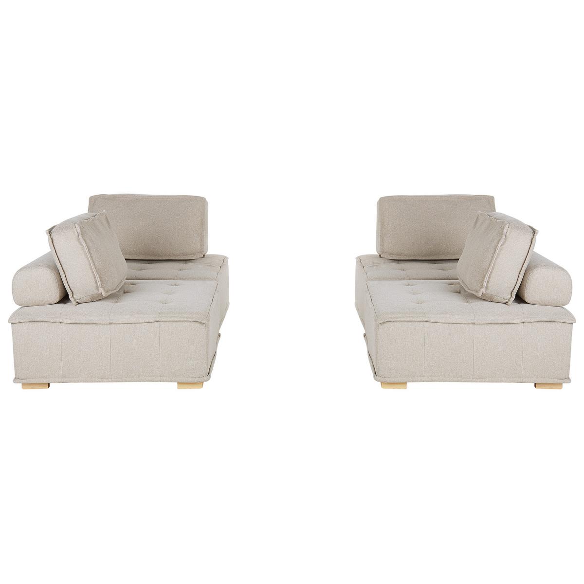 4-SITZER SOFA SET Polsterbezug Beige Tibro - Beige, Textil (200/40/100cm) - Beliani
