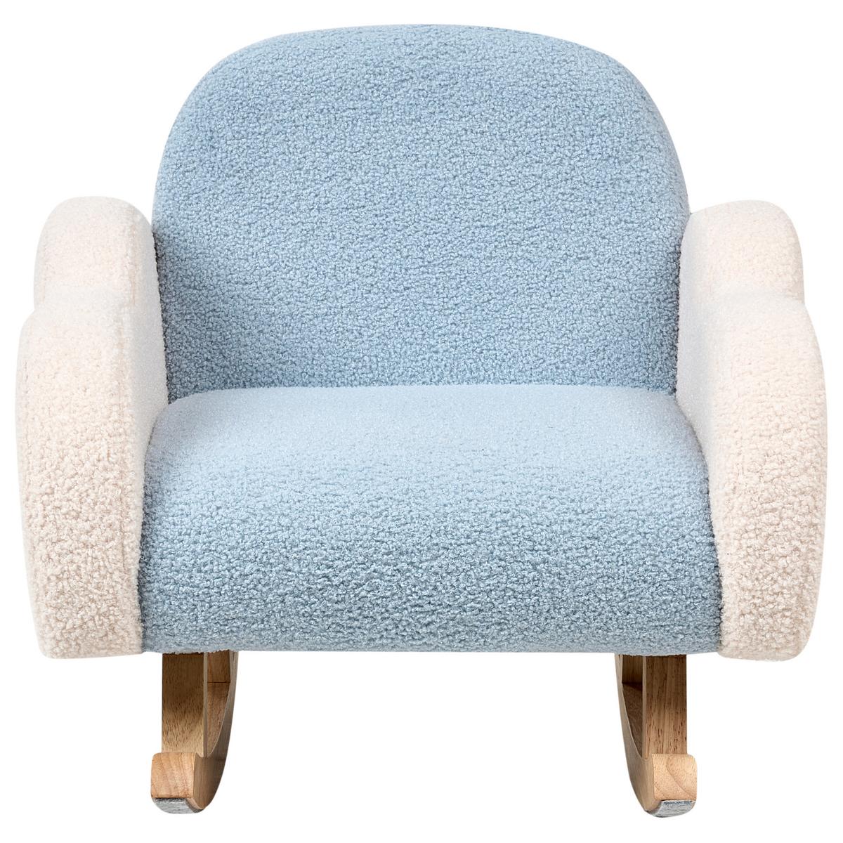 KINDERSCHAUKELSTUHL Cremeweiß Skare - Blau/Braun, Textil (54/52/54cm) - Beliani