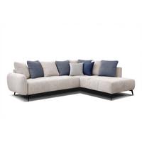 ECKSOFA EVENTO 5-Sitzer, creme - Creme/Schwarz, Holzwerkstoff/Textil (266/206cm) - Wozimo