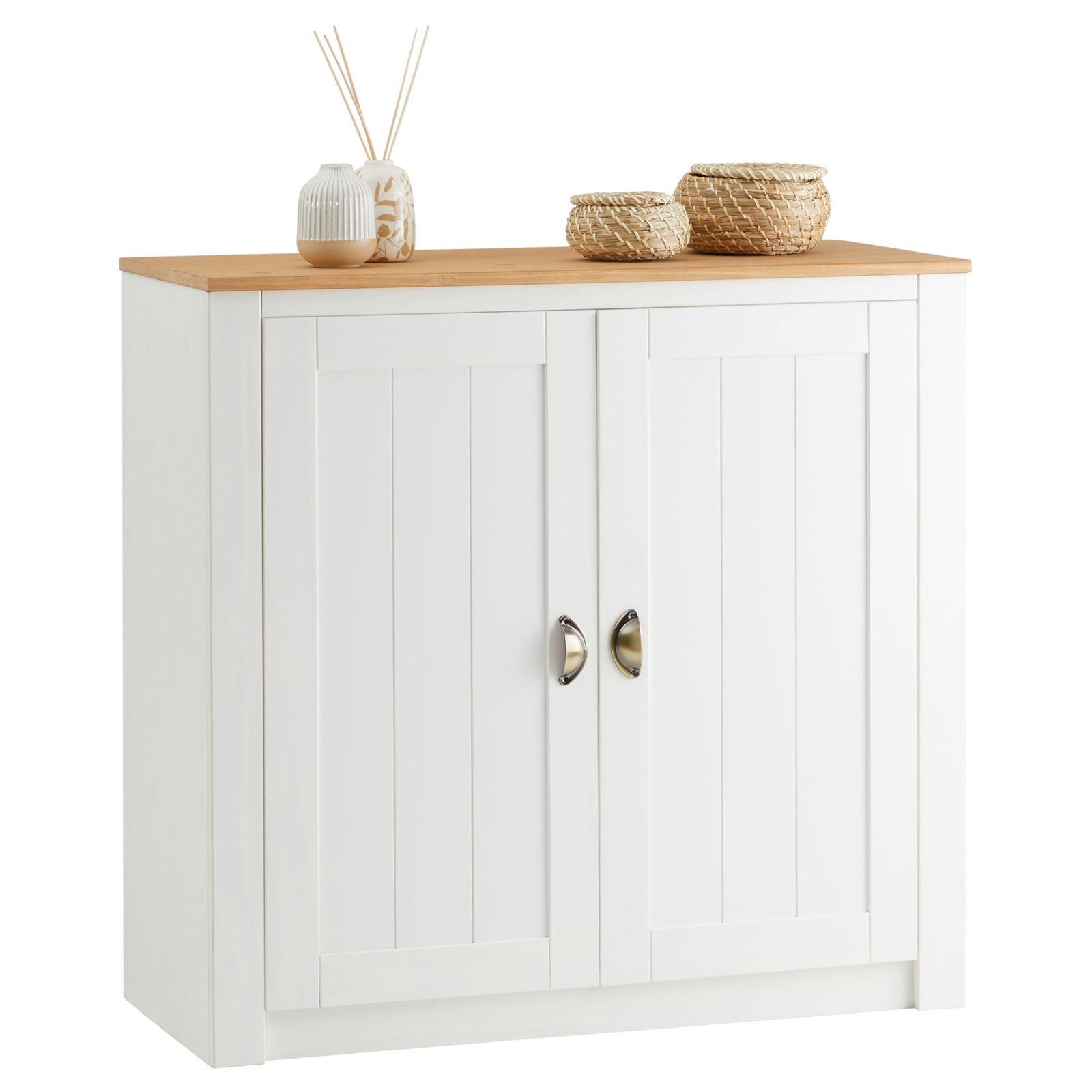 KOMMODE BOLTON weiß/braun - Weiß/Braun, Holz (91/88/40cm) - IDIMEX