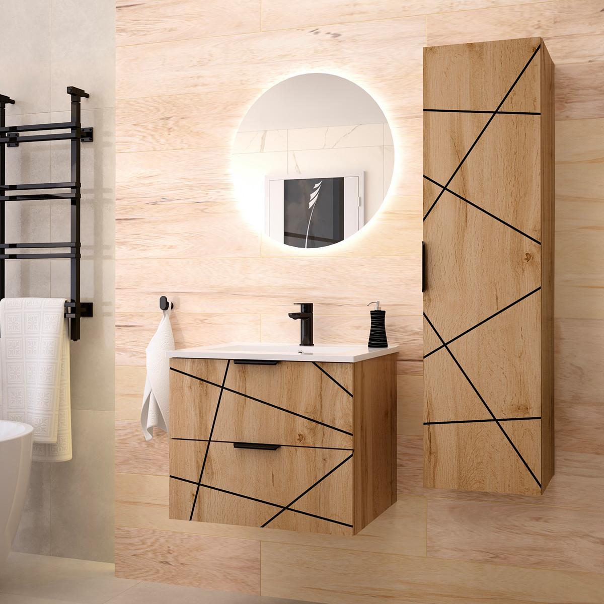 HÄNGESÄULE Teren Holz - Braun, Holzwerkstoff (34.5/130/31.8cm) - Petits-meubles