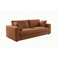 SOFA AMINA Braun Flachgewebe - Schwarz/Braun, Buchenholz/Textil (228/82/101cm) - KAWOLA
