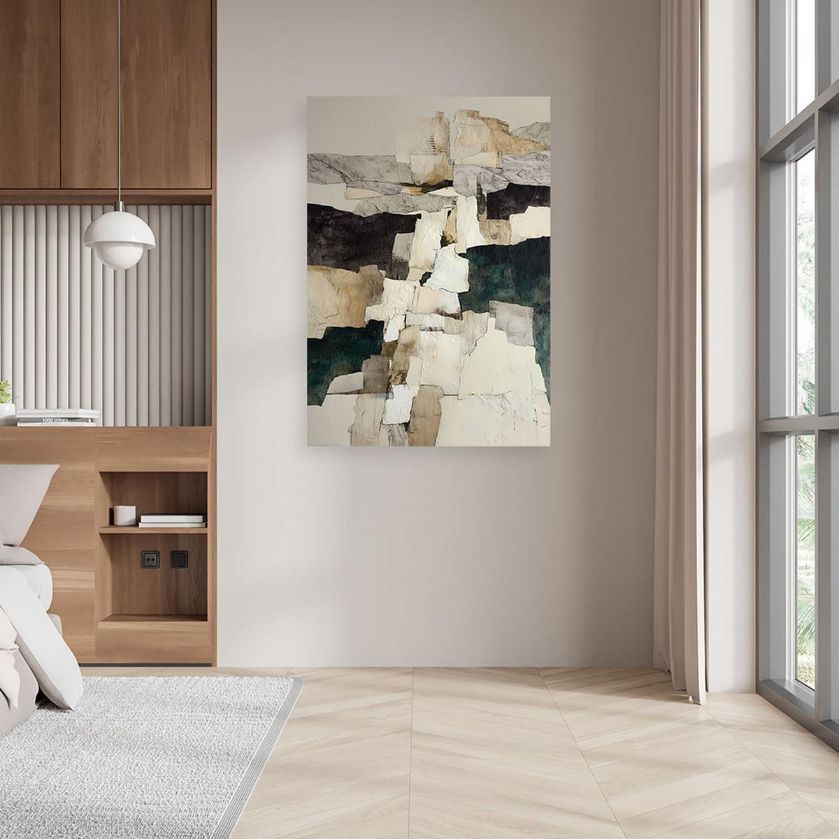 LEINWANDBILD, Abstrakt Textur in den Farben beige und braun - Beige, Textil (40/60cm) - Feeby