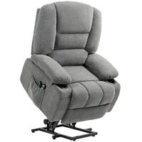 FERNSEHSESSEL mit Aufstehhilfe Elektrisch Relaxsessel mit Liegefunktion - Dunkelgrau, Textil (90/102/97cm) - HOMCOM