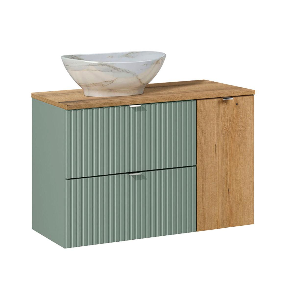 BADMÖBEL 90.4cm Jade 2er-Set Grün - Grün, Holzwerkstoff (90.4/59.5/40cm) - Petits-meubles