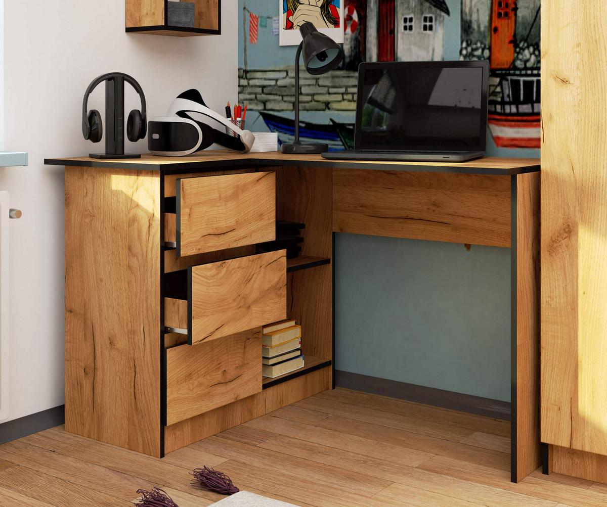 SCHREIBTISCH Eiche Craft 77/124/85 - Eiche San Remo, Holzwerkstoff (130/51/77cm) - RAUMHIRSCH FURNITURE