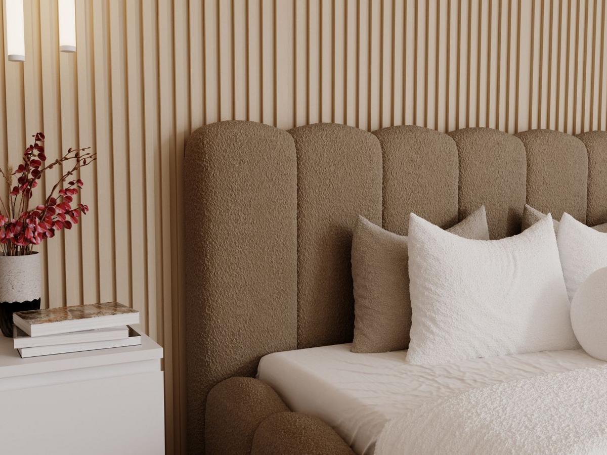 POLSTERBETT Smile 160x200 Bouclé-Stoff Braun - Braun, Textil (160/200cm) - Graingold