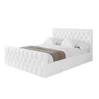 POLSTERBETT mit Bettkasten, Fußteil und Lattenrost, Boxbett mit Matratze H3/H4 - RENO-Z 180x200 Weiß Kunstleder - Weiß Hochglanz, Holzwerkstoff/Textil (180/200cm) - ALTDECOR