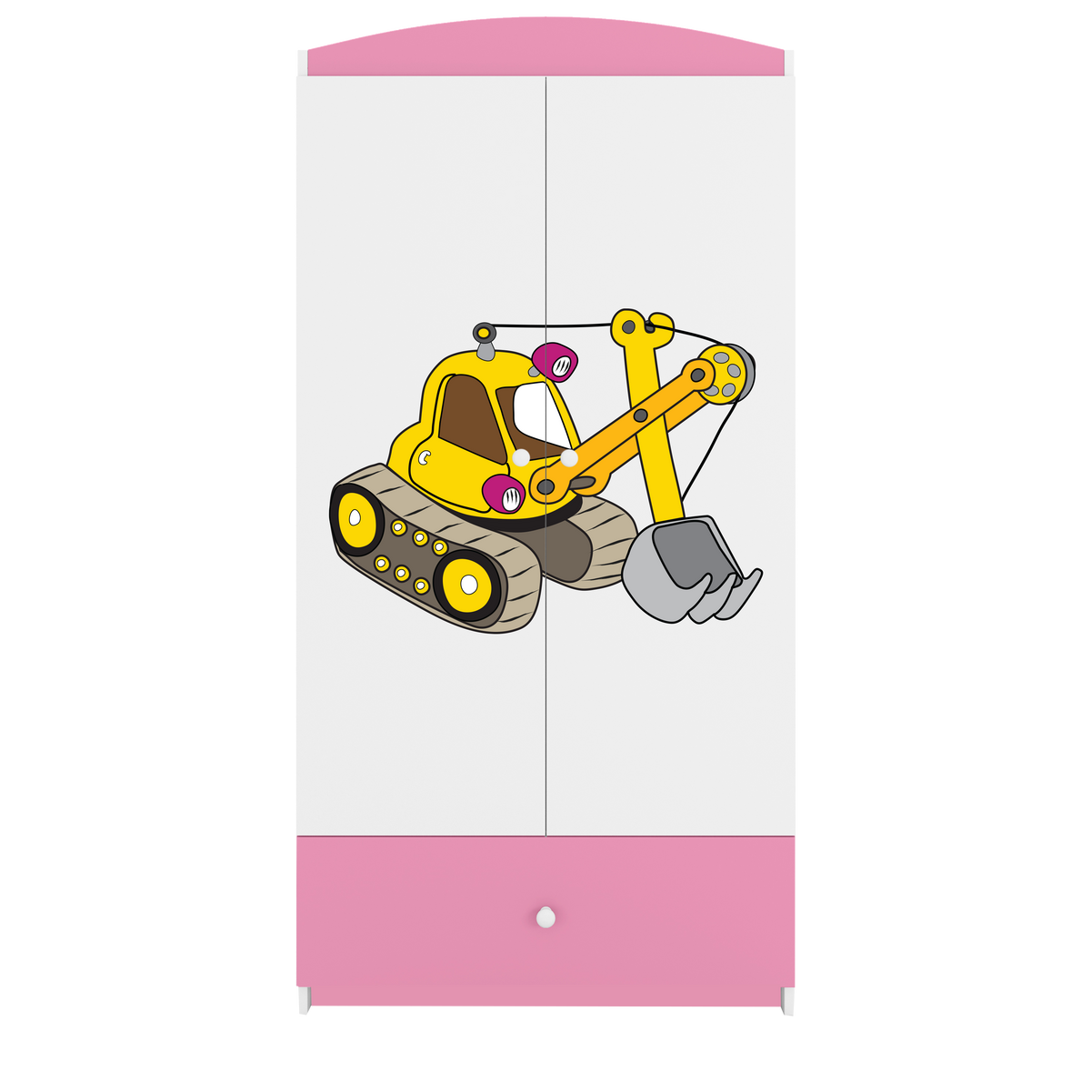 KINDERKLEIDERSCHRANK Excavator - Hellrosa, Holzwerkstoff (90/175/52cm) - RAUMHIRSCH FURNITURE