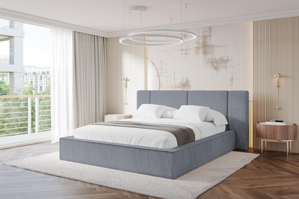 POLSTERBETT mit Bettkasten und Lattenrost, Boxbett ohne Matratze - RIVO 200x200 Grau - Grau, Holzwerkstoff/Textil (200/200cm) - ALTDECOR