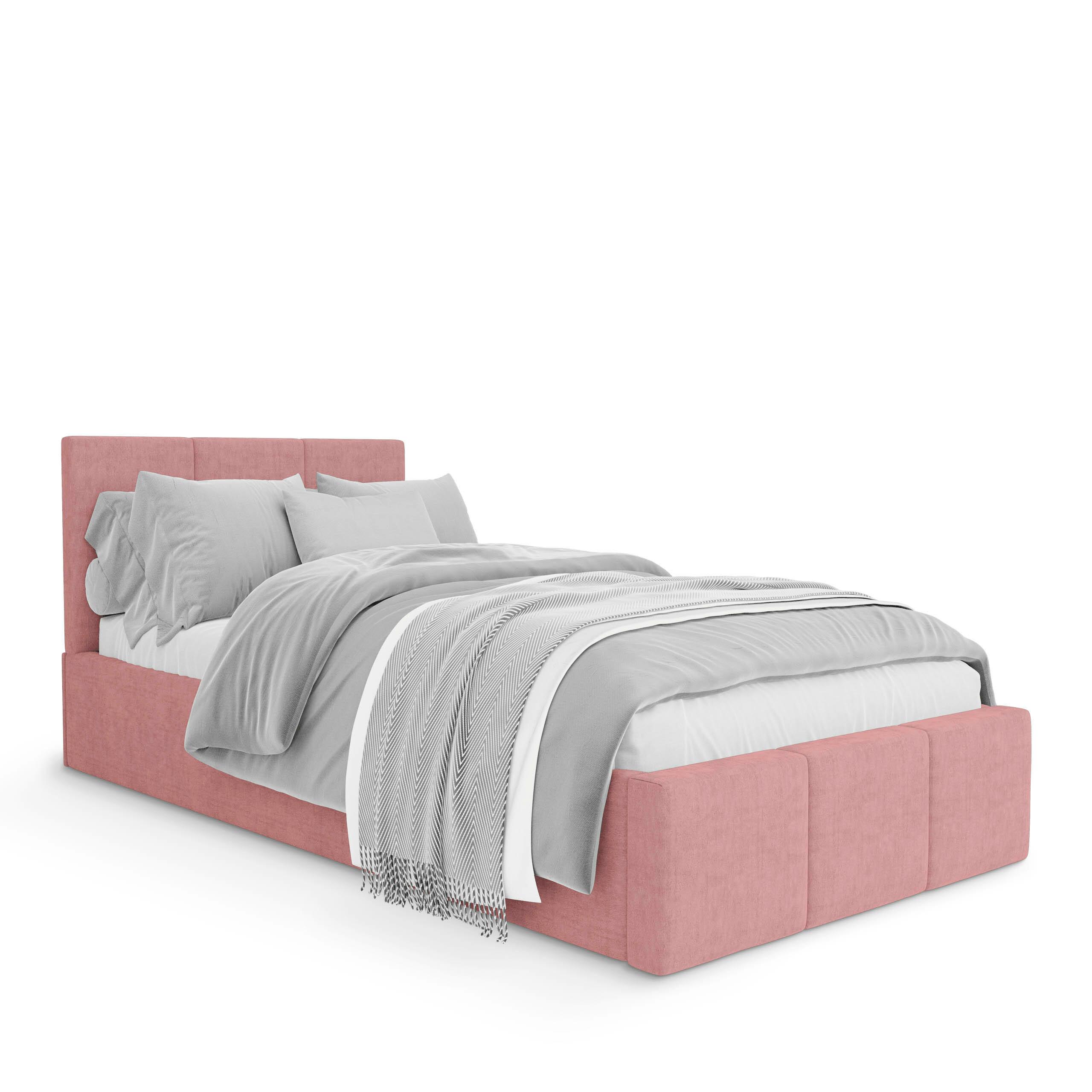 POLSTERBETT für Schlafzimmer Bett mit Stauraum Rosa 90x200 - Rosa, Holzwerkstoff/Metall (90/200cm) - Muralo