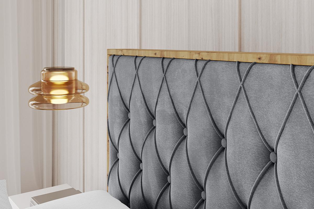 POLSTERBETT mit Bettkasten und Lattenrost, Boxbett ohne Matratze - ENZO5 180x200 Grau - Grau, Holzwerkstoff/Textil (180/200cm) - ALTDECOR