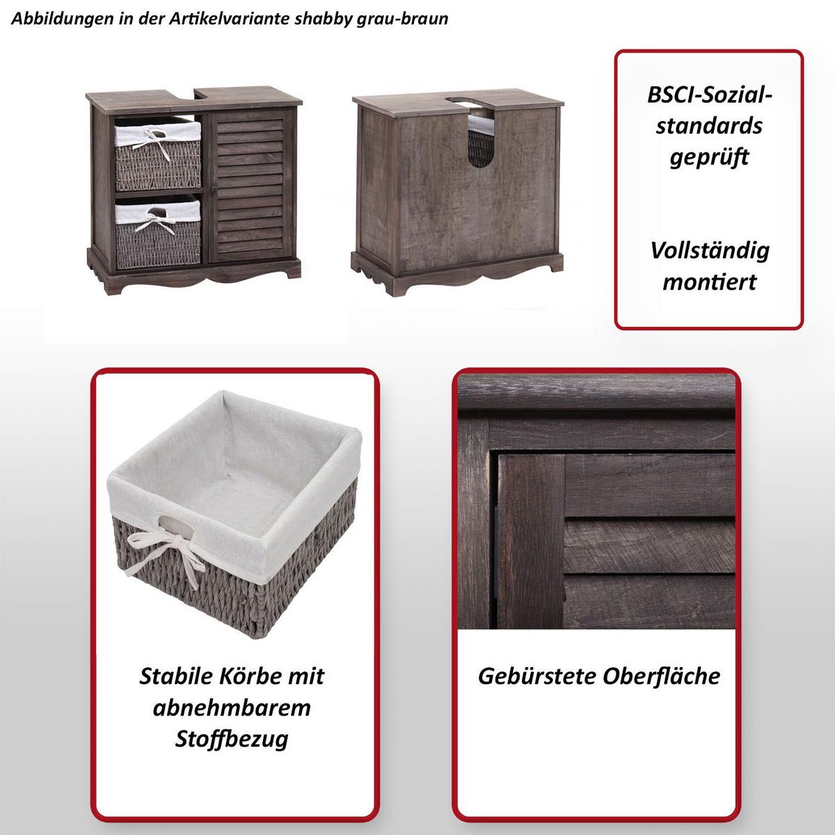 WASCHBECKENUNTERSCHRANK Braun - Braun, Holz (65/60/31cm) - MCW