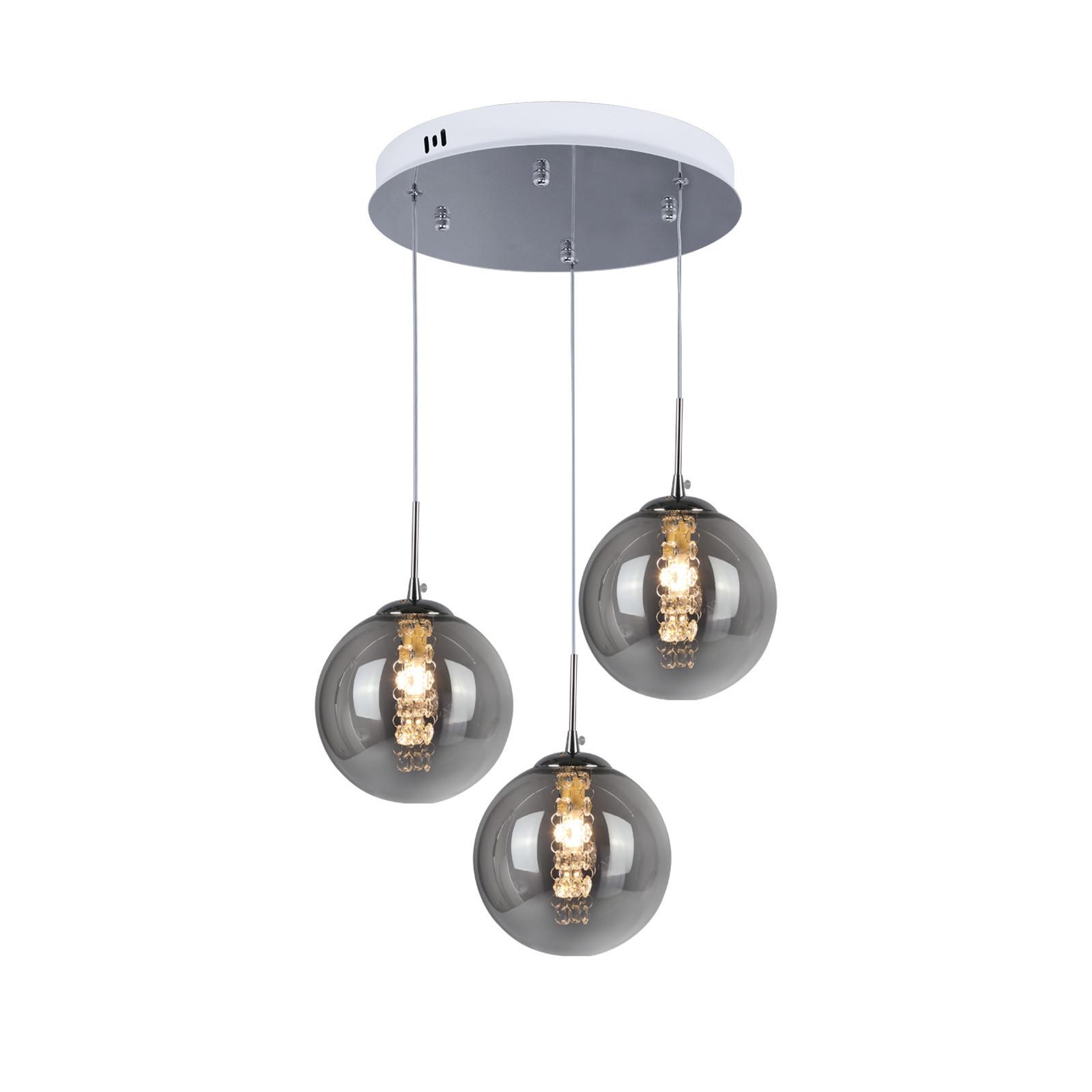 PENDELLEUCHTE Energie 3-flammig 30/30/150 cm - Grau, Glas (30/30/150cm) - Nettlife