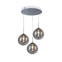 PENDELLEUCHTE Energie 3-flammig 30/30/150 cm - Grau, Glas (30/30/150cm) - Nettlife