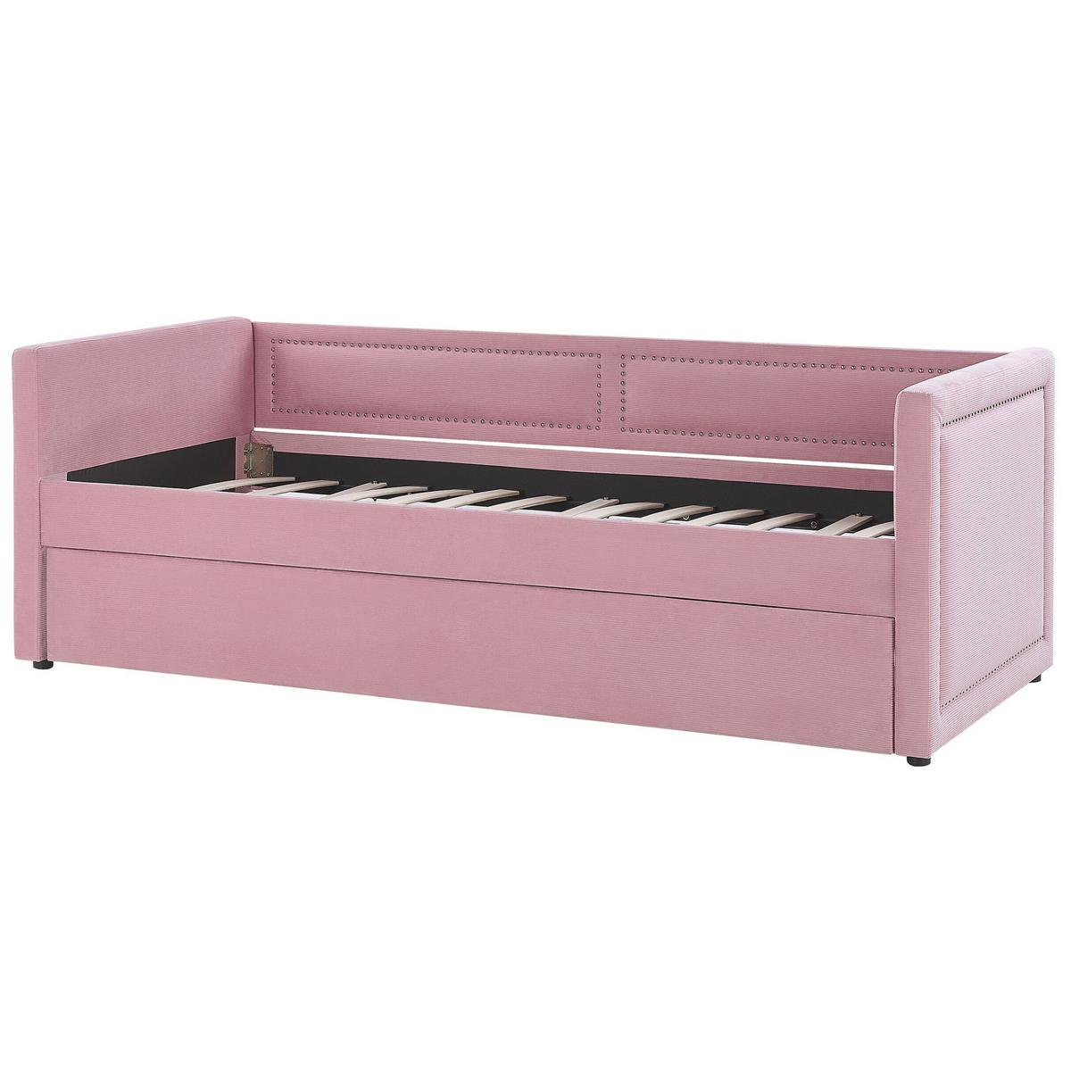 TAGESBETT 90/200cm Rosa Mimizan - Pink, Naturmaterialien/Textil (90/200cm) - Beliani