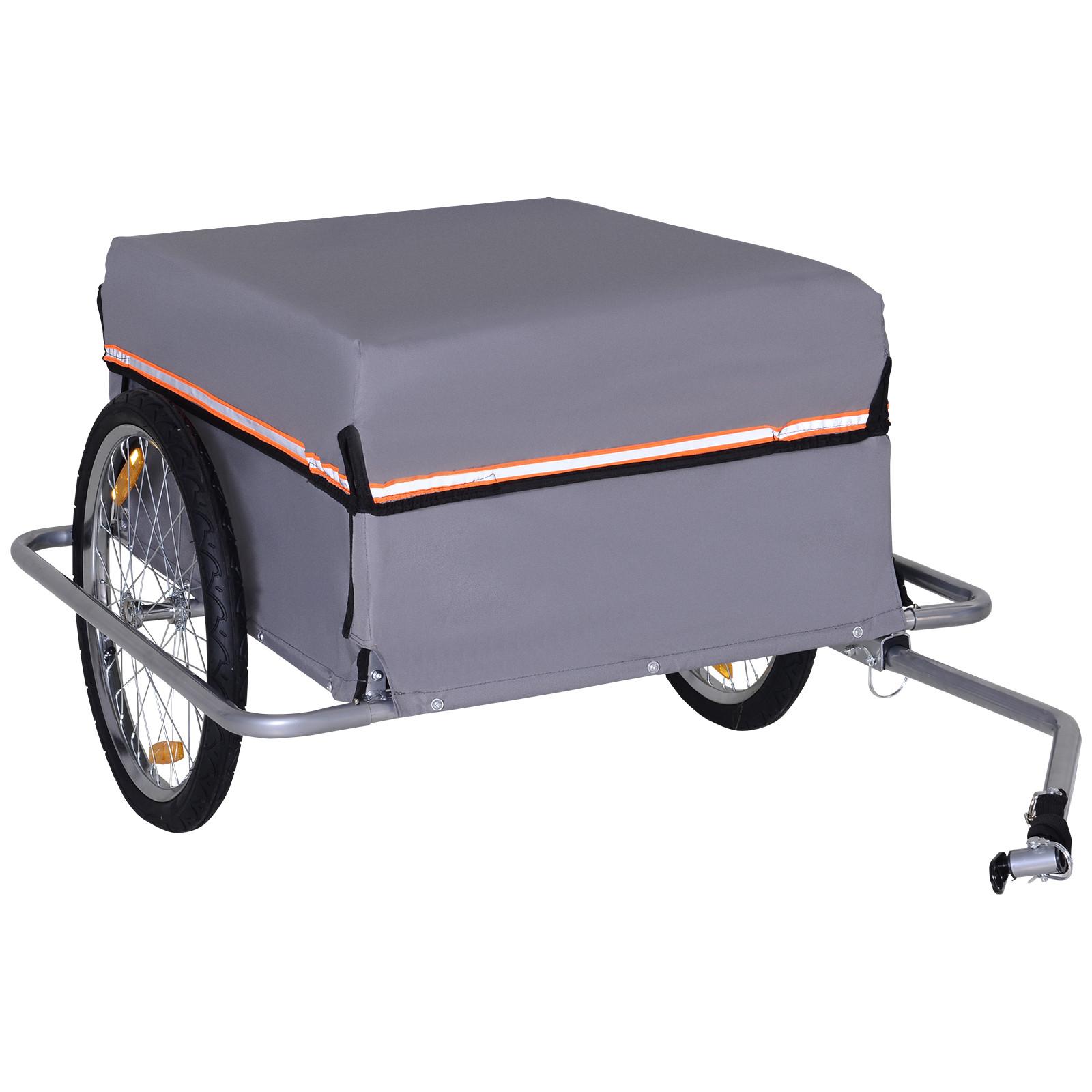 LASTENANHÄNGER, Stahlrohr, Grau, 140L x 88B x 60H cm - Grau, Metall (88/60/140cm) - HOMCOM