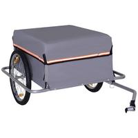 LASTENANHÄNGER, Stahlrohr, Grau, 140L x 88B x 60H cm - Grau, Metall (88/60/140cm) - HOMCOM