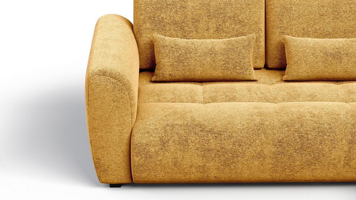 ECKSOFA SORENO 4-Sitzer, gelb - Gelb/Schwarz, Holz/Textil (293/171cm) - Wozimo