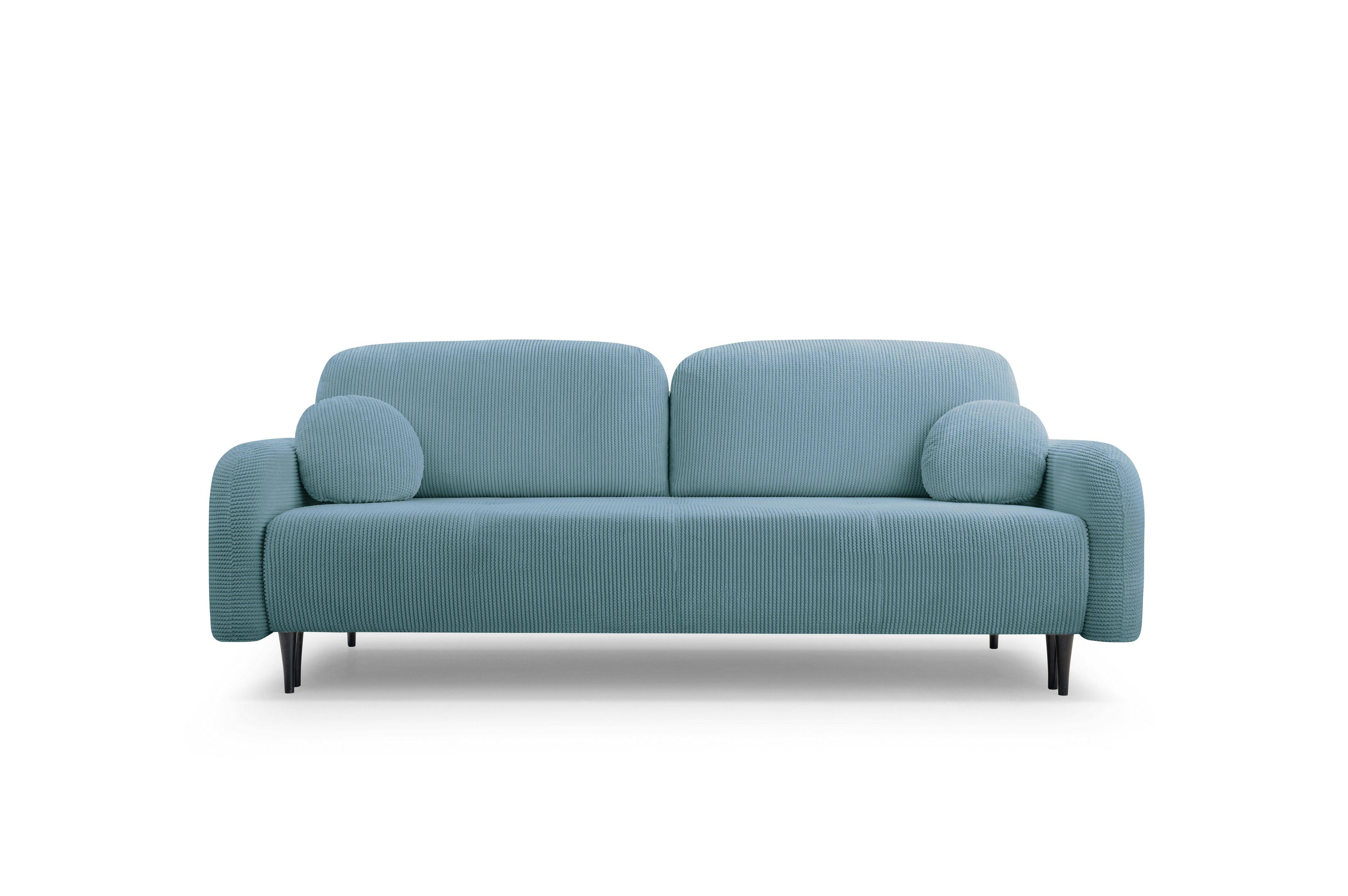 BETTSOFA VIVO Grün Geflochtener Stoff mit Schlaffunktion - Grün, Holz (230/95/102cm) - MASSENO