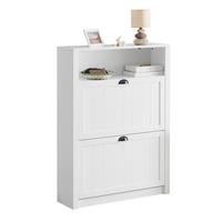 SCHUHSCHRANK Weiß - Weiß, Holzwerkstoff (80/110/24cm) - SoBuy
