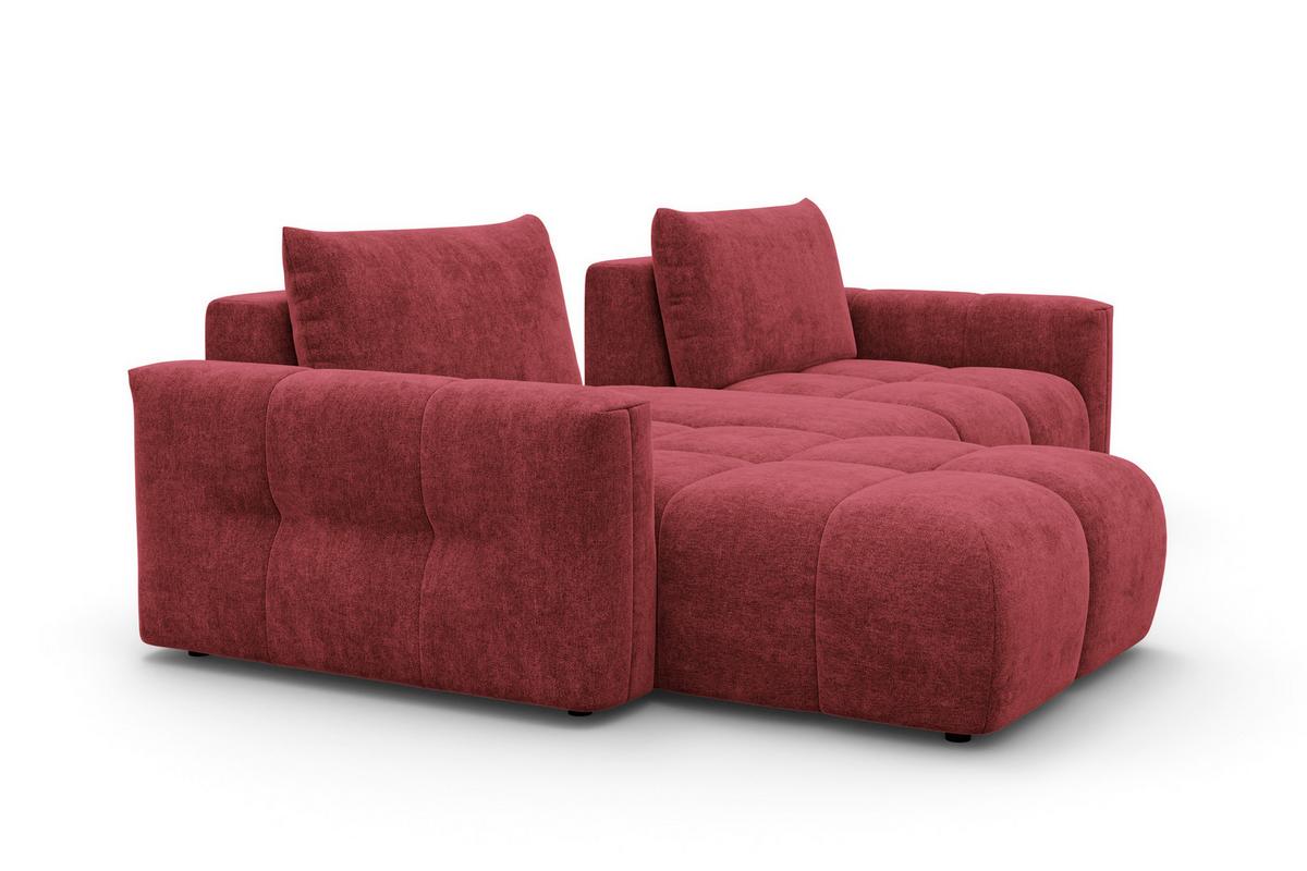ECKSOFA VERONA 4-Sitzer LINKS, Dunkelrot - Schwarz/Dunkelrot, Holz/Textil (282/173cm) - Courtois Laville