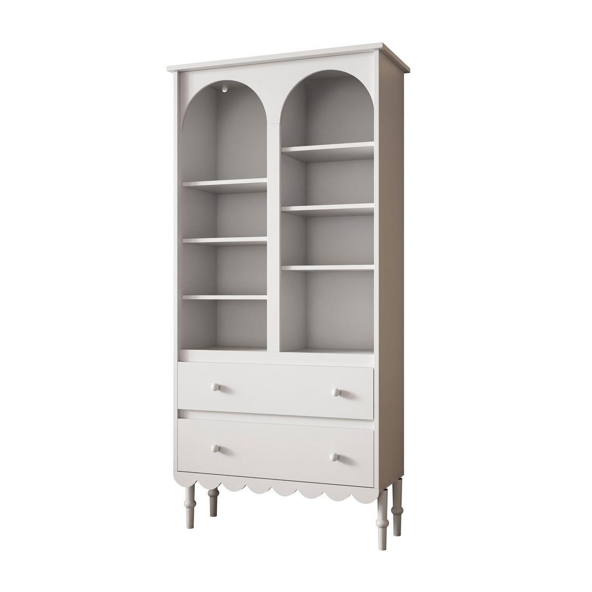 BABYREGAL BABUSHKA – Hohes Kinderregal, Weiß - Weiß, Holzwerkstoff (84/183/37cm)