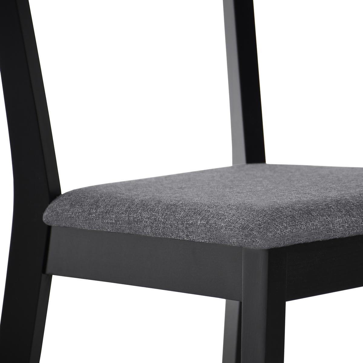 STUHL Moden mit schwarzen Holzbeinen, Polsterstuhl, Dunkelgrau - Dunkelgrau/Schwarz, Holz (45/84/45cm) - Beautysofa