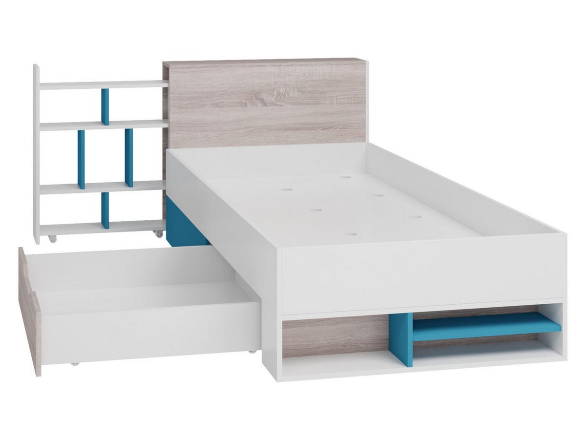 JUGENDBETT Planet 14 L / P - Eichefarben/Schwarz, Holzwerkstoff (90/200cm) - MIRJAN24