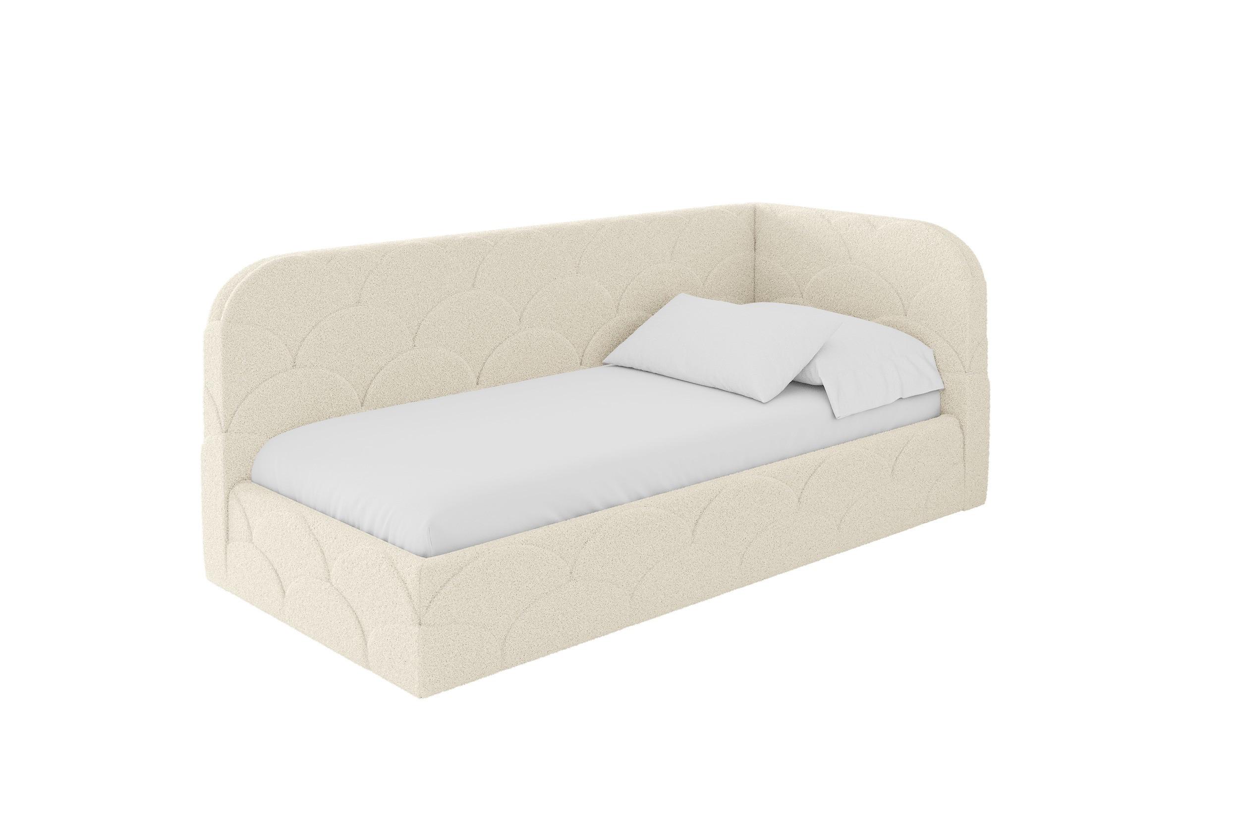EINZELLBETT Jugendbett mit Bettkasten und Matratze H3/H4, Links - ELRY 100x200 Beige - Champagner, Holzwerkstoff/Textil (100/200cm) - ALTDECOR