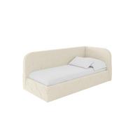 EINZELLBETT Jugendbett mit Bettkasten, Links - ELRY 80x200 Beige - Champagner, Holzwerkstoff/Textil (80/200cm) - ALTDECOR