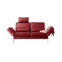 LEDERSOFA HURRICANE Rot Leder - Rot/Silberfarben, Leder (170/87/141cm) - KAWOLA
