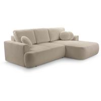 ECKSCHLAFSOFA Vento beige rechts - Beige/Schwarz, Textil (260/168cm) - Beautysofa