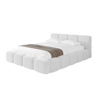 POLSTERBETT mit Bettkasten und Lattenrost, Bett mit Matratze H3/H4, Kopfteil, Boxbett, Doppelbett mit Stauraum - NATA-v1 160x200 Weiß - Weiß, Holzwerkstoff/Textil (160/200cm) - ALTDECOR