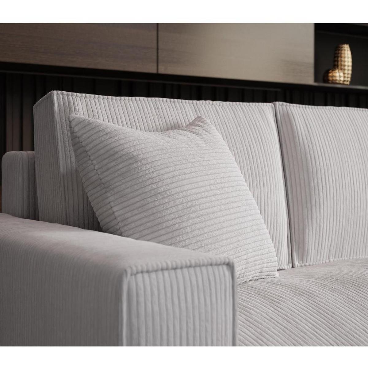 ECKSOFA Parys mit Schlaffunktion und universeller Ottomane, hellgrau - Hellgrau/Schwarz, Kunststoff/Textil (290/185cm) - Beautysofa