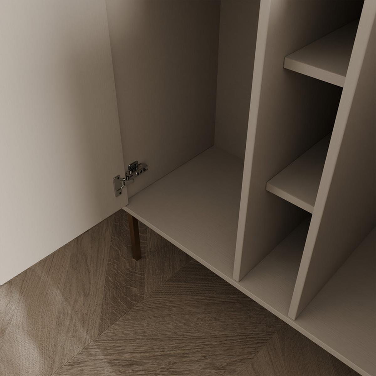 KOMMODE FLOW 157/41/95 cm, Sandbeige - Beige, Holzwerkstoff/Metall (157.7/95/40.8cm) - Idohome
