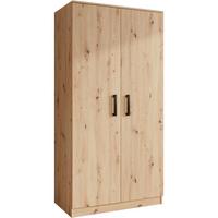 DREHTÜRENSCHRANK Trend, ohne Schubladen, eiche Artisan - Schwarz/Eiche Artisan, Holzwerkstoff (90/180/50cm) - Beautysofa