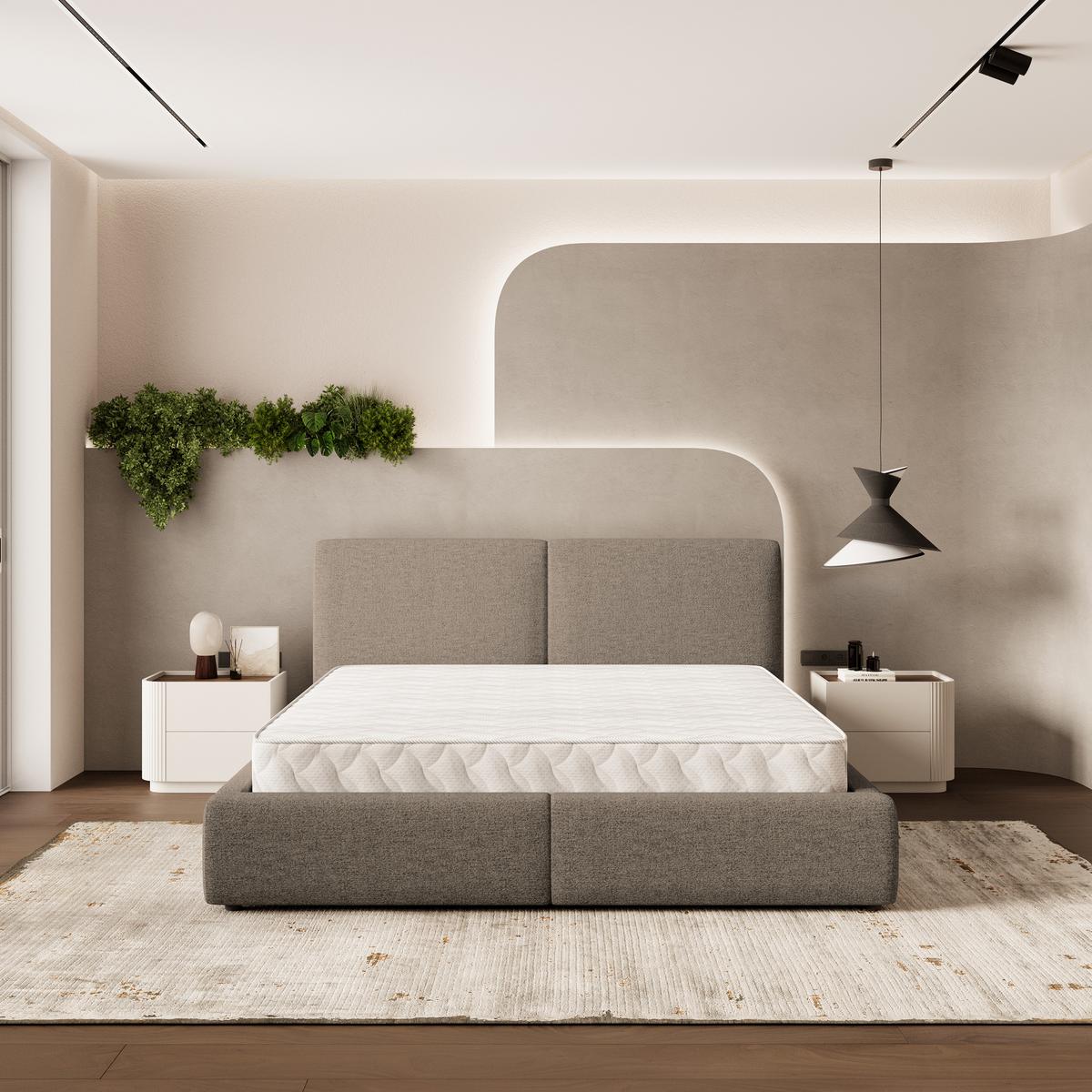 POLSTERBETT FELURO NV 120x200 cm mit Bettkästen - Braun - Braun, Holz/Textil - MASSENO