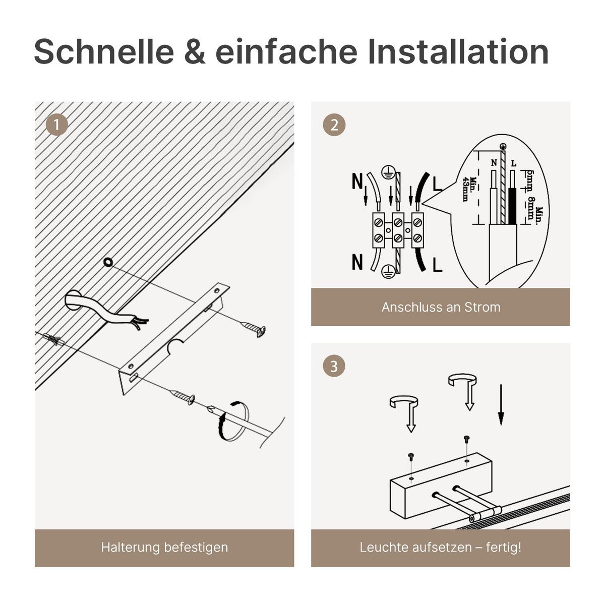 SPIEGELLEUCHTE LED Weiß 4200K Schwarz 40,4/17,1/4 cm - Weiß, Kunststoff (17/40/4cm) - EMKE