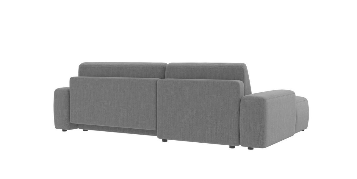 ECKSOFA Lopez Hellgrau Samt-Stoff - Hellgrau/Schwarz, Holz/Kunststoff (264/162cm) - S-Style
