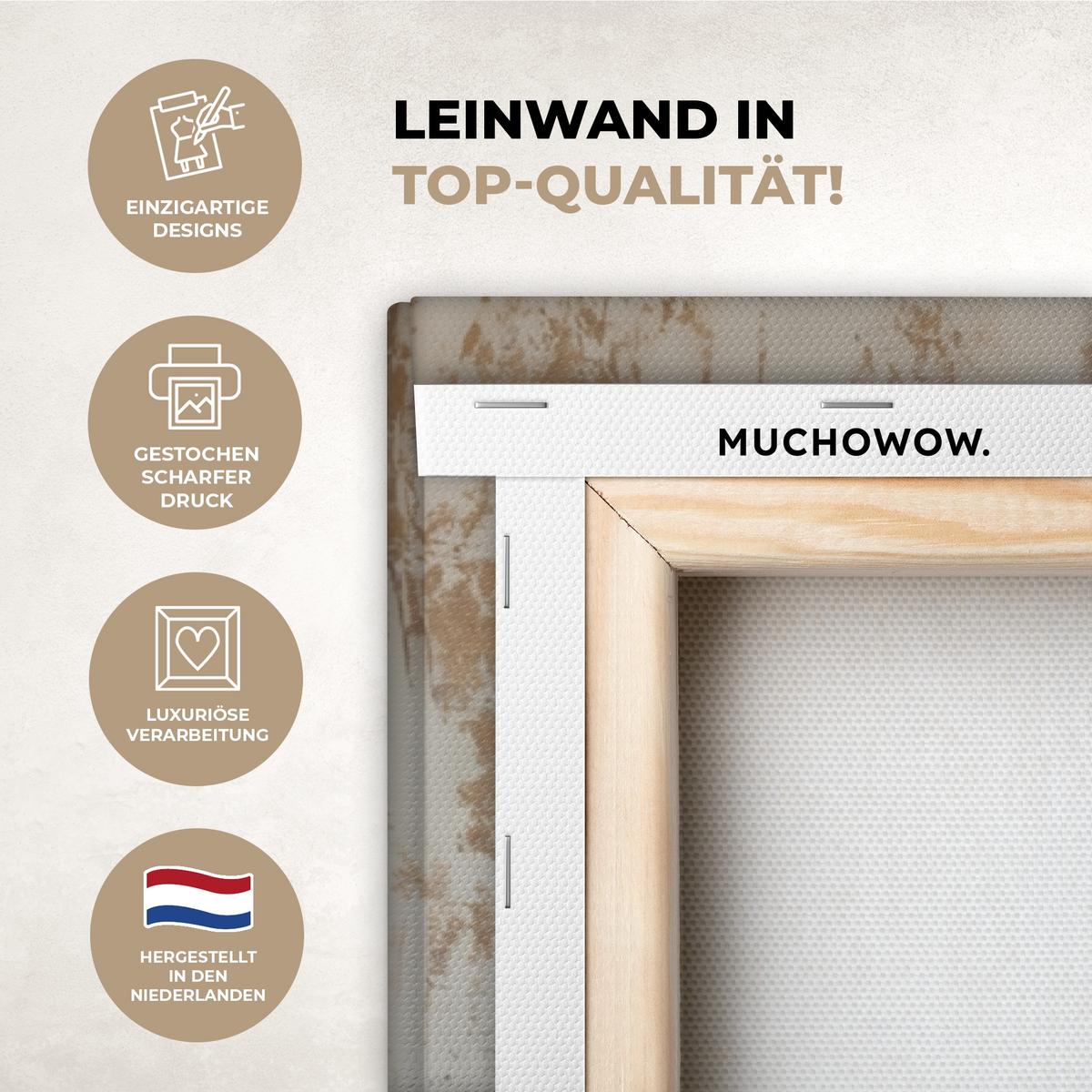 LEINWANDBILD Esel - Tiere - Badewanne - Schaumstoff Wanddeko Schlafzimmer 60x90 cm - Weiß, Textil (60/90cm) - MuchoWow