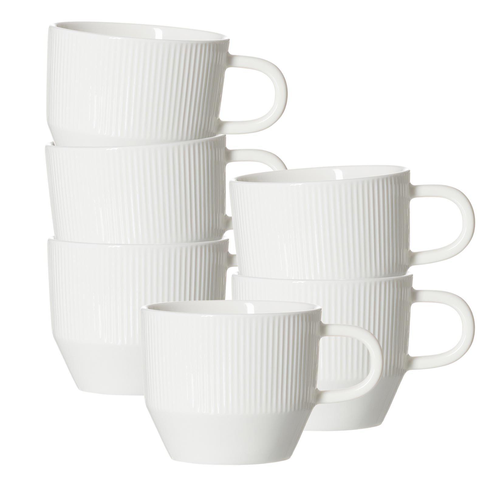 KAFFEETASSEN Kelly weiß 225 ml 6er Set - Weiß, Keramik (0.23L) - Ritzenhoff Breker