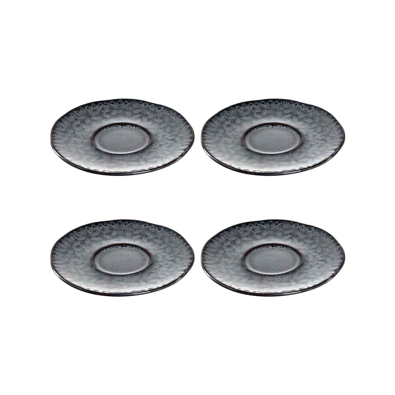 ESPRESSOUNTERTASSEN Matera anthrazit ø 11.0 cm 4er Set - Grau, Keramik (11cm) - Leonardo Living