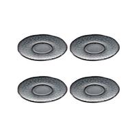ESPRESSOUNTERTASSEN Matera anthrazit ø 11.0 cm 4er Set - Grau, Keramik (11cm) - Leonardo Living