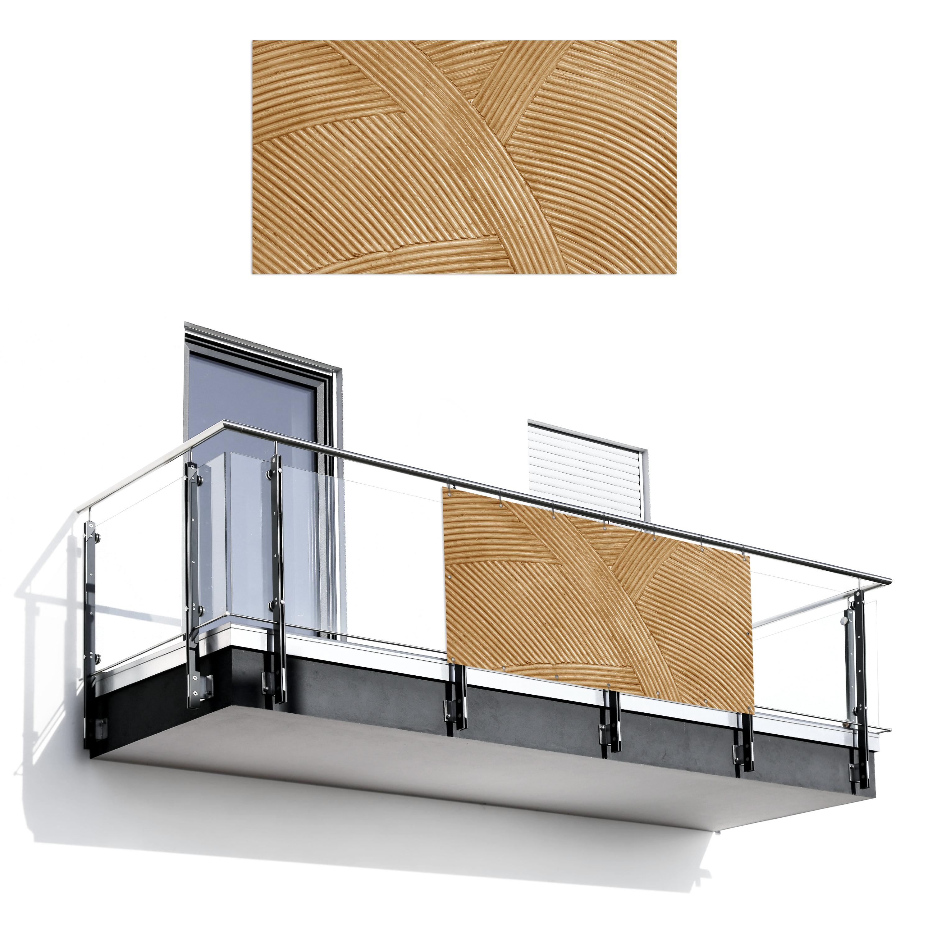 BALKON-SICHTSCHUTZ Struktur - Natur - Kunst - Rattan Witterungsbeständig 200x110 cm - Naturfarben, Kunststoff (200/110cm) - MuchoWow